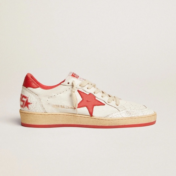 White Ball Star sneakers in leather with red star and heel tab - Picture 6 of 9